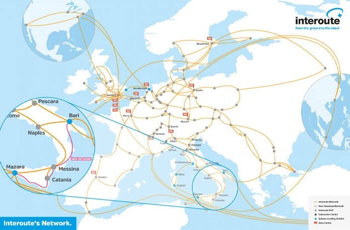 Screenshot of Interoute global map Screenshot of Interoute global map