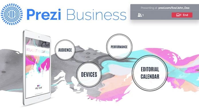 Screenshot of Prezi Business 