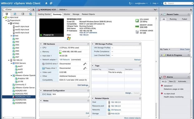 Screenshot of SolusVM interface