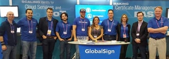 Group photo of GlobalSign employees at a conference
