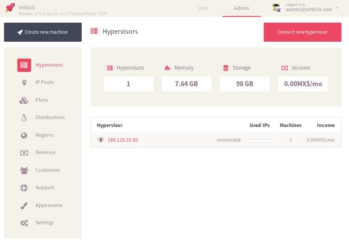 Screenshot of Virtkick interface Screenshot of Virtkick interface