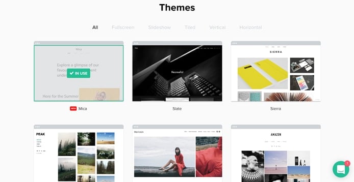 Screenshot of Format themes