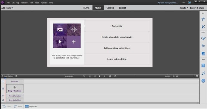 Screenshot of Adobe Premiere Elements Screenshot of Adobe Premiere Elements