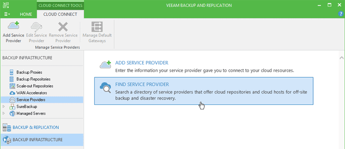 Screenshot of Veeam Cloud Connect Screenshot of Veeam Cloud Connect