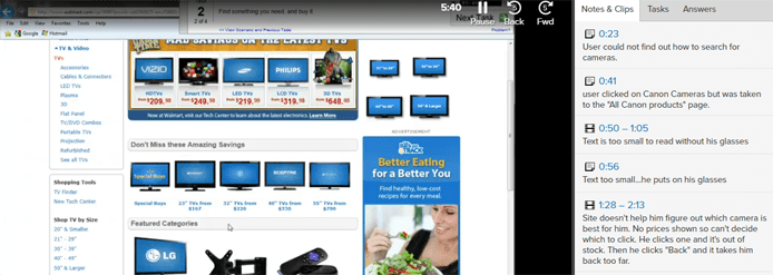 Screenshot of user video