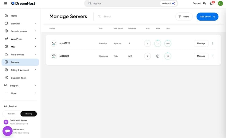 DreamHost VPS servers DreamHost VPS servers