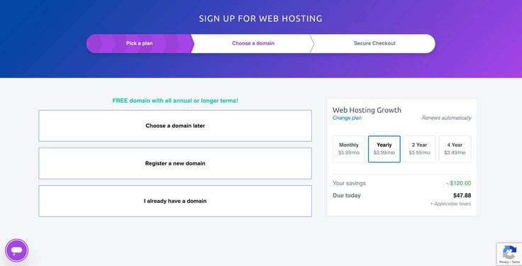 DreamHost domain registration page DreamHost domain registration page