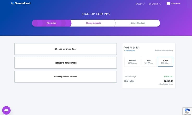 DreamHost domain page VPS DreamHost domain page VPS