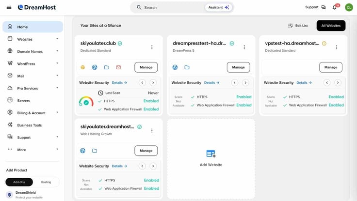 DreamHost dashboard DreamHost dashboard