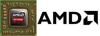 Collage of microchip and AMD logo