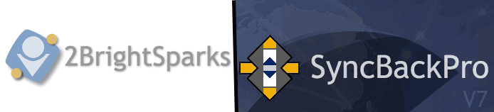 Collage of 2BrightSparks and SyncBackPro logos Collage of 2BrightSparks and SyncBackPro logos