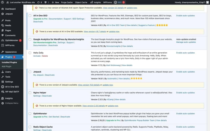 DreamHost preinstalled WordPress plugins DreamHost preinstalled WordPress plugins