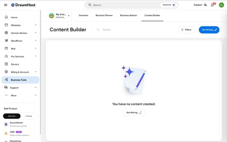 DreamHost AI content generator DreamHost AI content generator