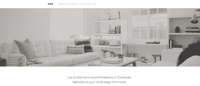 Screenshot of Squarespace's Five template Screenshot of Squarespace's Five template