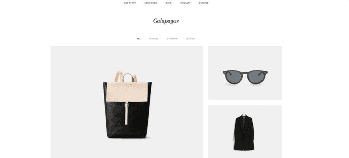 Screenshot of Squarespace's Galapagos template Screenshot of Squarespace's Galapagos template