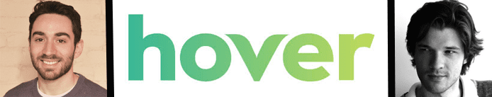 Collage of Michael Keshen's and Anton Mamine's headshots and Hover logo