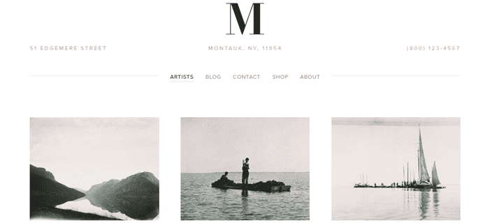 Screenshot of Squarespace's Montauk template Screenshot of Squarespace's Montauk template