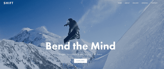 Screenshot of Squarespace's Shift template Screenshot of Squarespace's Shift template