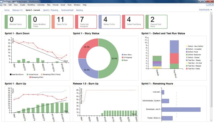 Screenshot of Helix ALM dashboard