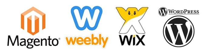 Logos of top eCommerce website builders