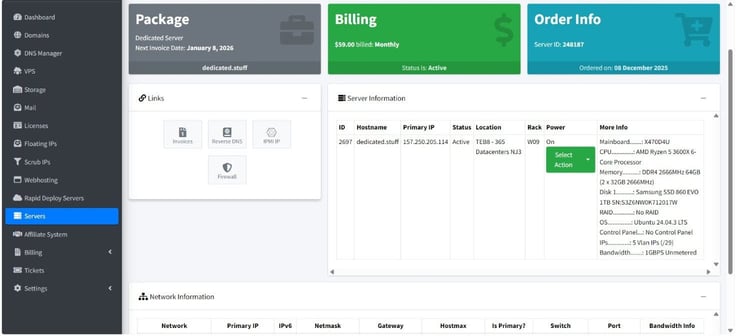 InterServer servers dashboard InterServer servers dashboard