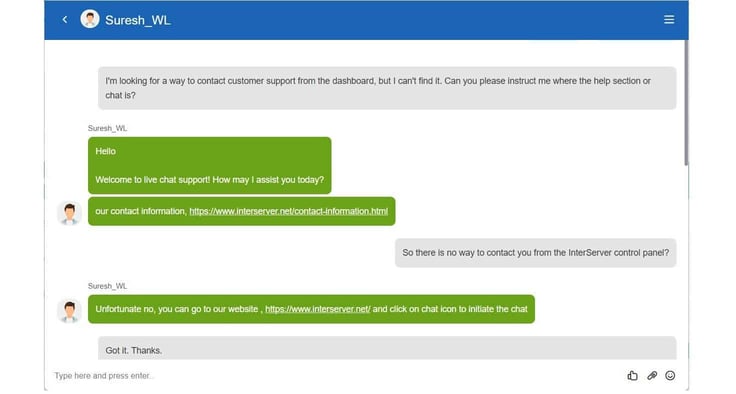 InterServer live chat InterServer live chat