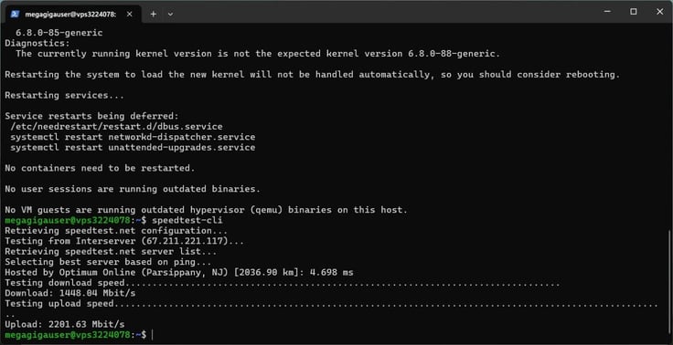 InterServer VPS performance test InterServer VPS performance test