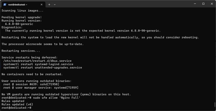 Configuring dedicated server Configuring dedicated server