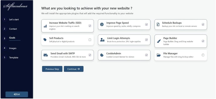 Softaculous goals page Softaculous goals page