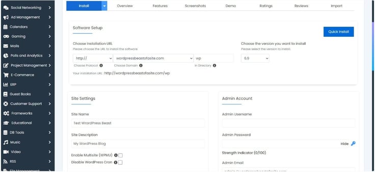 installing WordPress installing WordPress