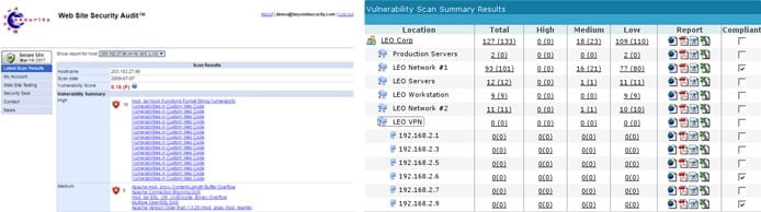 Screenshots of Beyond Security reporting tools Screenshots of Beyond Security reporting tools