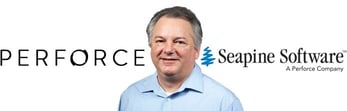 Image of Perforce CTO Rick Riccetti with Seapine and Perforce logos