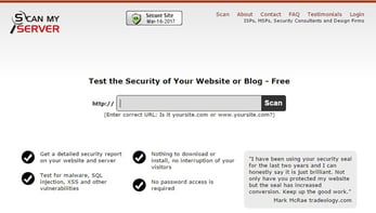 Screenshot of ScanMyServer