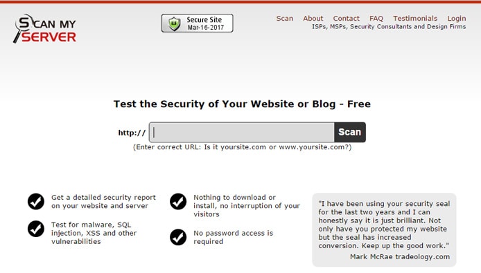 Screenshot of ScanMyServer Screenshot of ScanMyServer