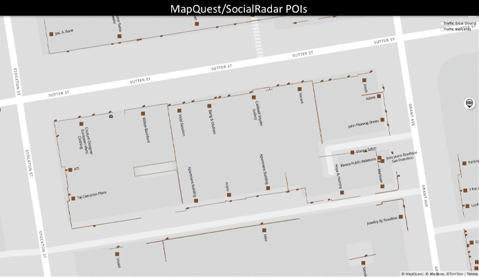 MapQuest's improved POIs through SocialRadar MapQuest's improved POIs through SocialRadar