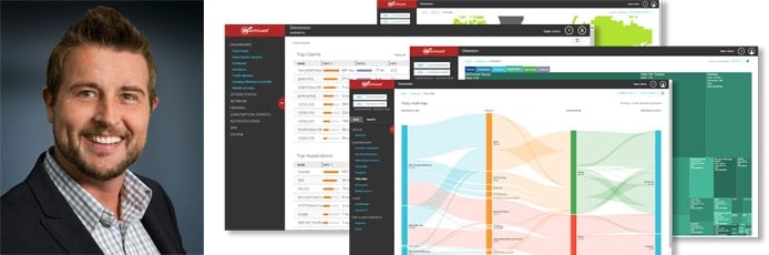Portrait of CTO Corey Nachreiner and screenshots of WatchGuard interface Portrait of CTO Corey Nachreiner and screenshots of WatchGuard interface