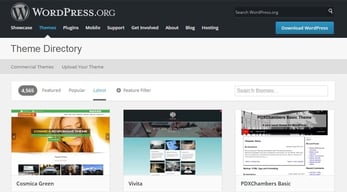 Screenshot of WordPress theme directory