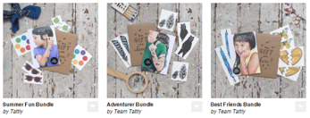 Screenshot of Shopify site Tattly's product offerings