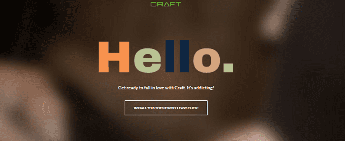 Screenshot van het Craft-thema voor Weebly