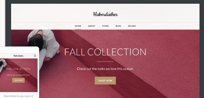 Screenshot van Haberdasher thema
