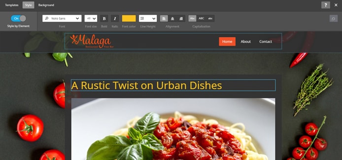 Screenshot of Jimdo's free web builder tool
