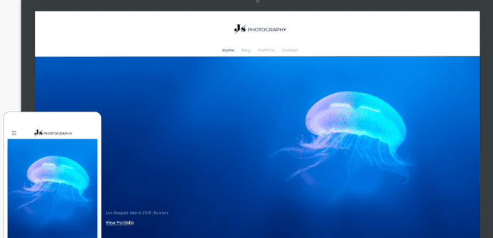 Screenshot van Weebly 's Journey theme's Journey theme