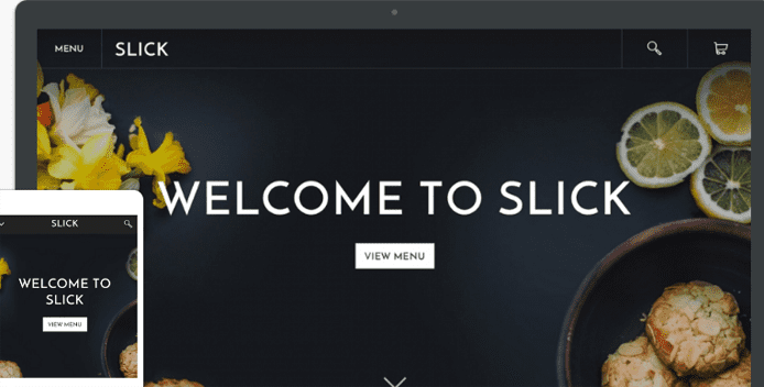 Screenshot van Weebly 's Slick theme's Slick theme