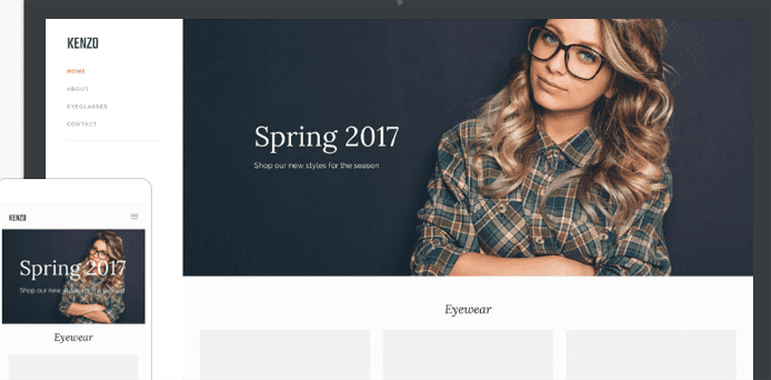 Screenshot van Weebly 's kwadraat thema's Squared theme