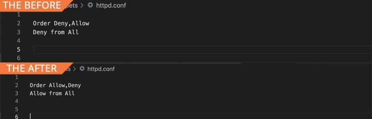 a screenshot of httpd configuration file