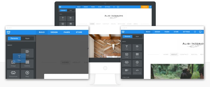 Screenshot of Weebly interface Screenshot of Weebly interface