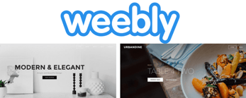 Screenshot of Weebly templates and the Weebly logo
