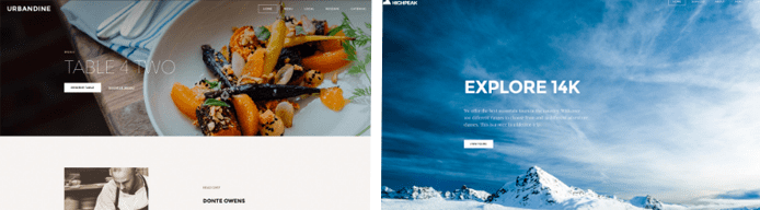 Screenshot of Weebly templates