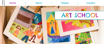 Screenshot of Wix Art School template