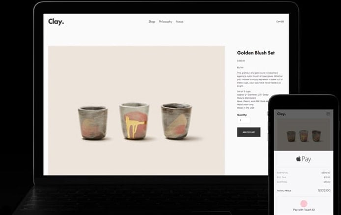 Screenshot of Squarespace's Clay template